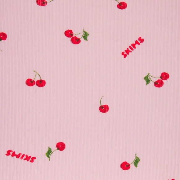 SKIMS Soft Lounge Ribbed Pants Tights Little Girl Youth NEW Cherry Blossom Print - Picture 5 of 7